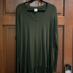 Cabi Green V-Neck Tunic L
